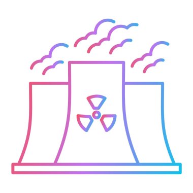 Nükleer enerji santrali ikon vektör çizimi tasarımı