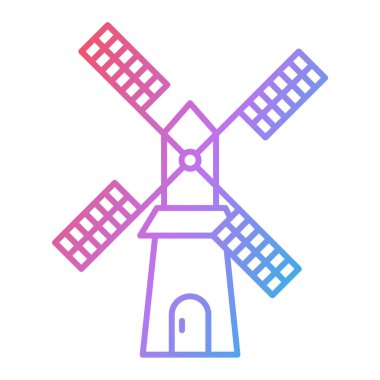 Yel değirmeni ikonu vektör illüstrasyonu