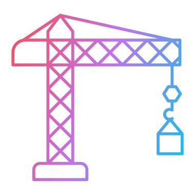 Vinç simgesi. Web için yapı vektörü simgelerinin özet çizimi