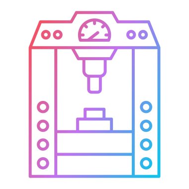 Robotik kol makinesi simgesi. Beyaz arkaplanda izole edilmiş web tasarımı için robot el vektör çizimi sembolü