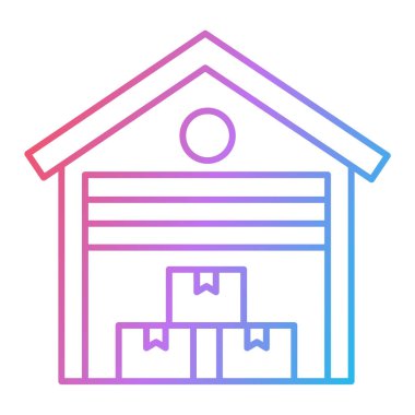 delivery house with boxes vector illustration design