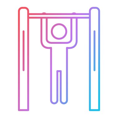 Fitness ekipman hattı ikonu. Beden eğitimi vektör illüstrasyonu çizelgesi. izole kontur sembolü