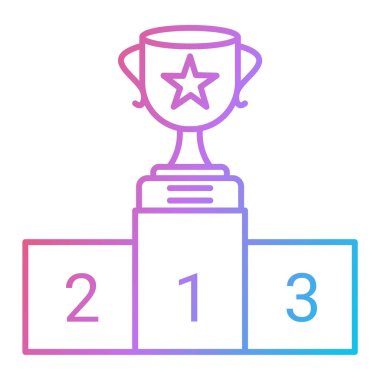 Kupa ikonu. Web için kazanan podyum vektör simgelerinin özet çizimi