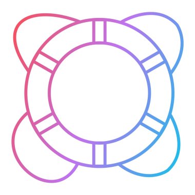 Can simidi daire şeklinde yüzer. Beyaz arkaplanda özet simgesi. izole vektör illüstrasyonu.