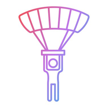 Paraşüt simgesi vektör illüstrasyon tasarımlı adam