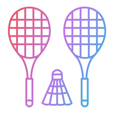 Tenis raketi ve servis horozu vektör çizimi grafik tasarımı