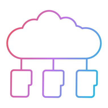 Bulut hesaplama teknolojisi ikon vektör çizimi tasarımı