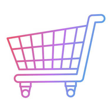 shopping cart icon. isometric of supermarket trolley vector symbol for web design isolated on white background