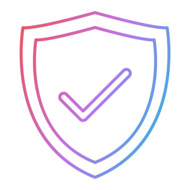 onay işareti simgesi ile kalkan. vektör çizim