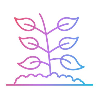 bitki çizgisi ikon vektörü. İnce çizgi işareti. izole edilmiş sınır sembolü çizimi