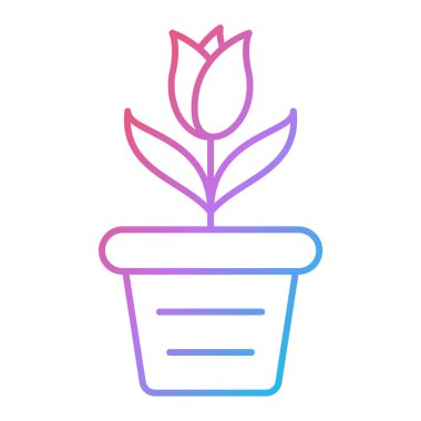 çiçek saksısı ikon vektör illüstrasyon tasarımı