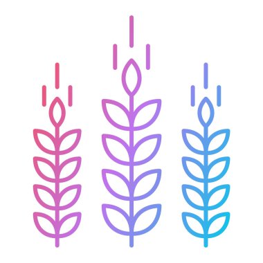 Buğday ikonu vektörü. İnce çizgi işareti. İzole edilmiş kontür sembolü gösterimi