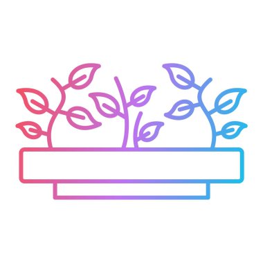 Yapraklı bitki ve çiçek vektör illüstrasyon tasarımı