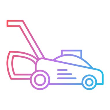 Traktör biçme çizgisi simgesi. ana hatlı araç vektör çizimi sembolü.