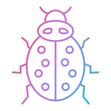 sevimli uğur böceği simgesi, vektör illüstrasyonu