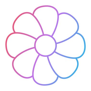 Çiçek ikonu. Web için kurdele vektör simgelerinin özet çizimi