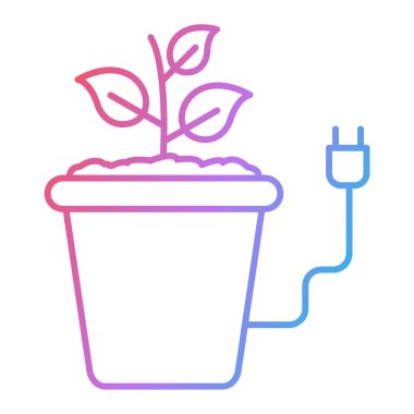 Enerji tasarrufu bitkisi ve ekoloji teması izole edilmiş tasarım vektörü illüstrasyonu