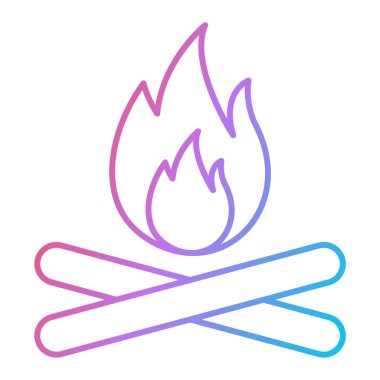 Yanan bir alev simgesinin vektör illüstrasyonu