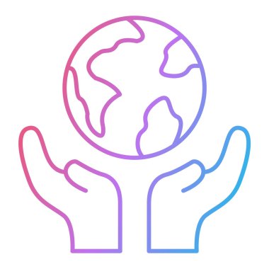 Dünya gezegeninin el çizgisi ikon vektör çizimi tasarımı