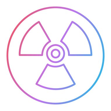 Beyaz arka planda izole edilmiş çizgi radyasyon sembolü. vektör çizimi tasarımı