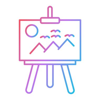 Çizim çizimi biçimi simgesi tasarımı, vektör illüstrasyonu ile tablo