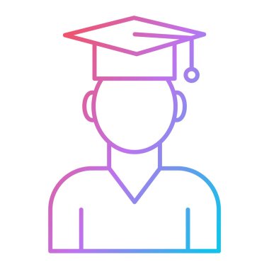 Mezuniyet ikonu vektörü. Mezuniyet şapkası tabelası. izole edilmiş sınır sembolü çizimi