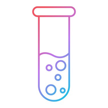 Test tüpü çizgisi simgesi. Tıbbi laboratuvar vektör sembolünü özetle. Renkli tasarım. izole edilmiş sınır çizimi