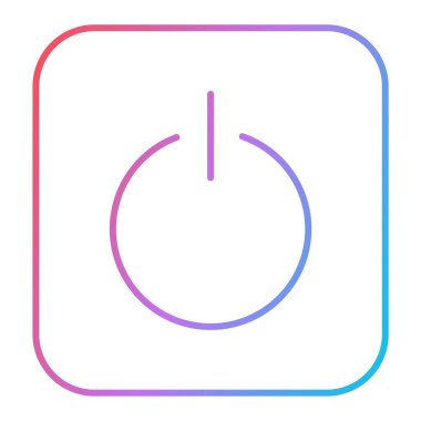 Güç kaynağı ikonu. Web için düğme vektör simgelerinin özet çizimi