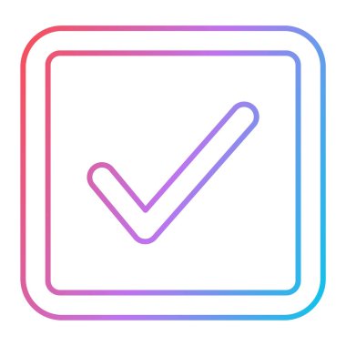 Beyaz arkaplanda izole edilmiş düz biçimdeki işaret simgesini işaretle. sembol vektör illüstrasyonu