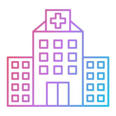 Hastane binası ikon vektör illüstrasyonu