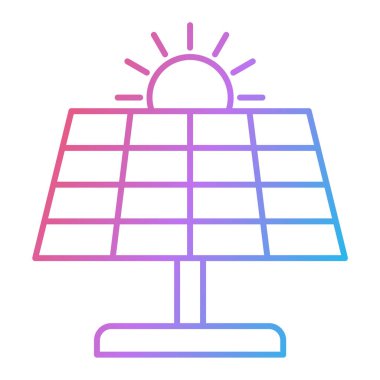 Güneş enerjisi paneli ikon vektör illüstrasyon tasarımı