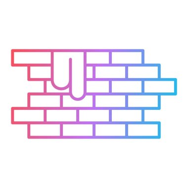 Tuğla duvar simgesi. vektör illüstrasyonu