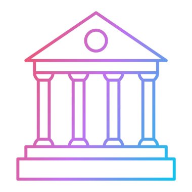 Banka binası simgesi vektör illüstrasyonu