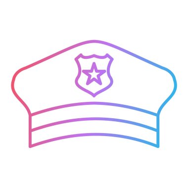 polis şapkası web simgesi basit illüstrasyon