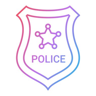 Polis rozeti ikonu vektör illüstrasyonu