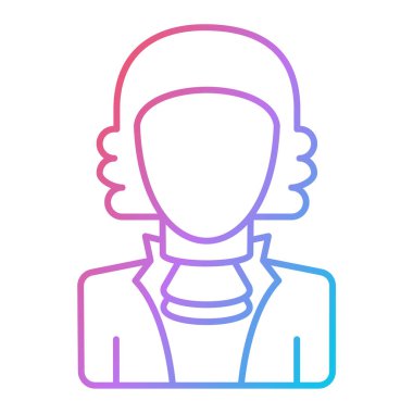 Kadın avatar ikonu. ana hatlı kadın kişi vektör çizimi