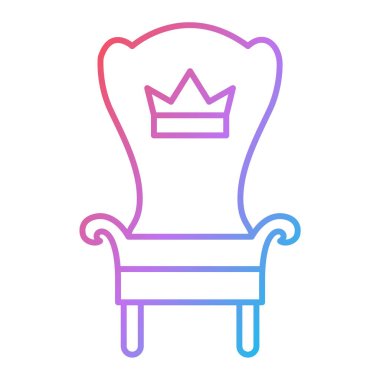 Taç simgesi olan sandalye, vektör illüstrasyonu