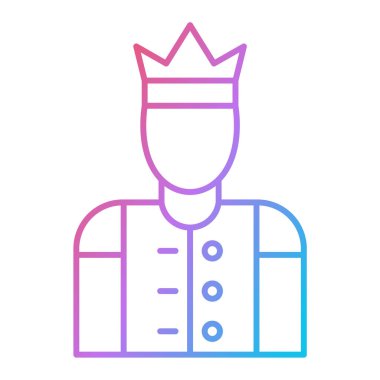 Ortaçağ erkek ikonu. Web için kral vektör simgelerinin özet çizimi