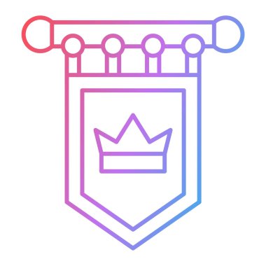 taç çizgi simgesi, ana hatlı vektör çizimi, basit tasarım