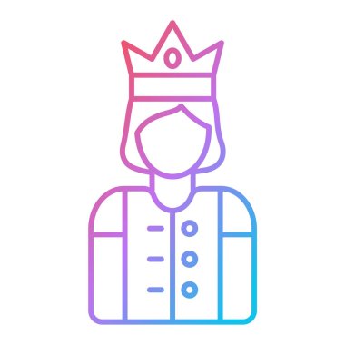 Ortaçağ rahip ikonu. Web için kral vektör simgelerinin özet çizimi