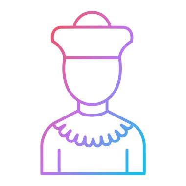 Şapka ikonlu kadın. Web için cadı vektör simgelerinin özet çizimi