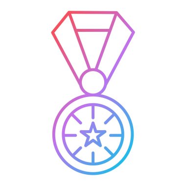 Ödülü kazanan vektör illüstrasyon tasarımı madalyası