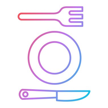 yemek ikonu vektörü. İnce çizgi işareti. izole edilmiş sınır sembolü çizimi