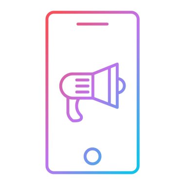 Megafon satırı simgesi, vektör çizim