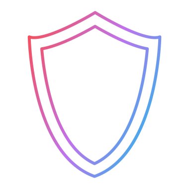 Kalkan simgesi. Web için basit güvenlik rozet vektör simgeleri çizimi