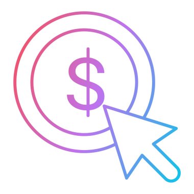 Dolar işareti simgesi, vektör çizimi