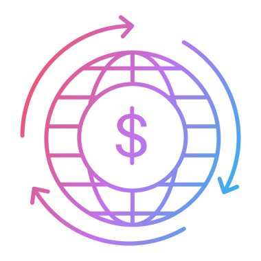 küresel ekonomi simgesi vektör illüstrasyonu