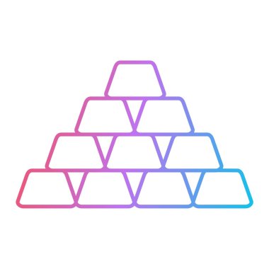 Beyaz arkaplanda izole edilmiş altın çubuk simgesi, vektör illüstrasyonu