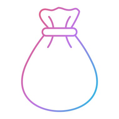 torba çizgisi simgesi, vektör illüstrasyonu