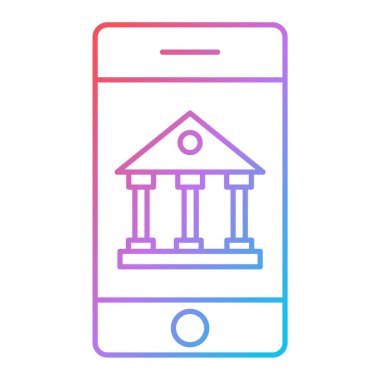 mobil bankacılık simgesi, vektör illüstrasyonu